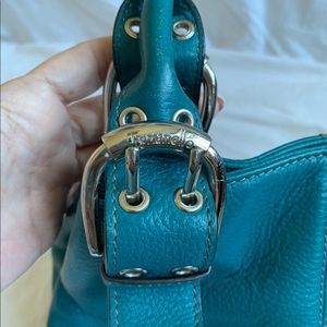 Leather purse— teal/turquoise color
